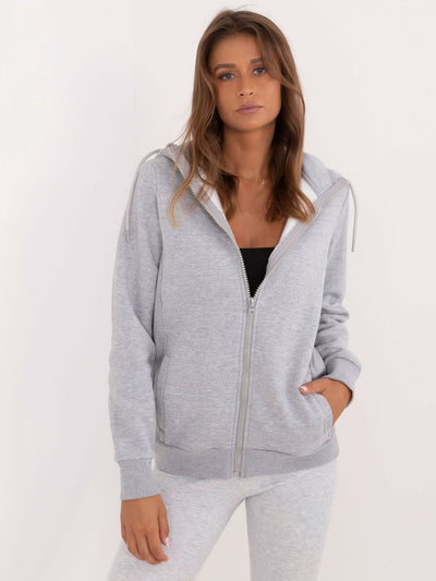 SUBLEVEL Szara dresowa bluza rozpinana