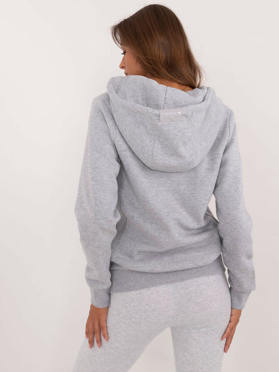 SUBLEVEL Szara dresowa bluza rozpinana