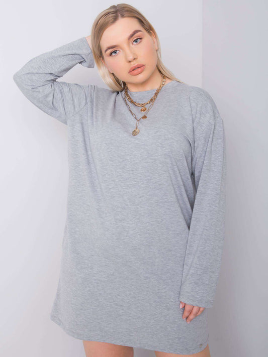 Szara bawełniana sukienka plus size