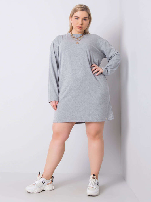 Szara bawełniana sukienka plus size