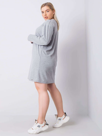 Szara bawełniana sukienka plus size