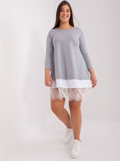 Szara sukienka plus size z bawełny