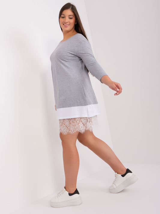 Szara sukienka plus size z bawełny
