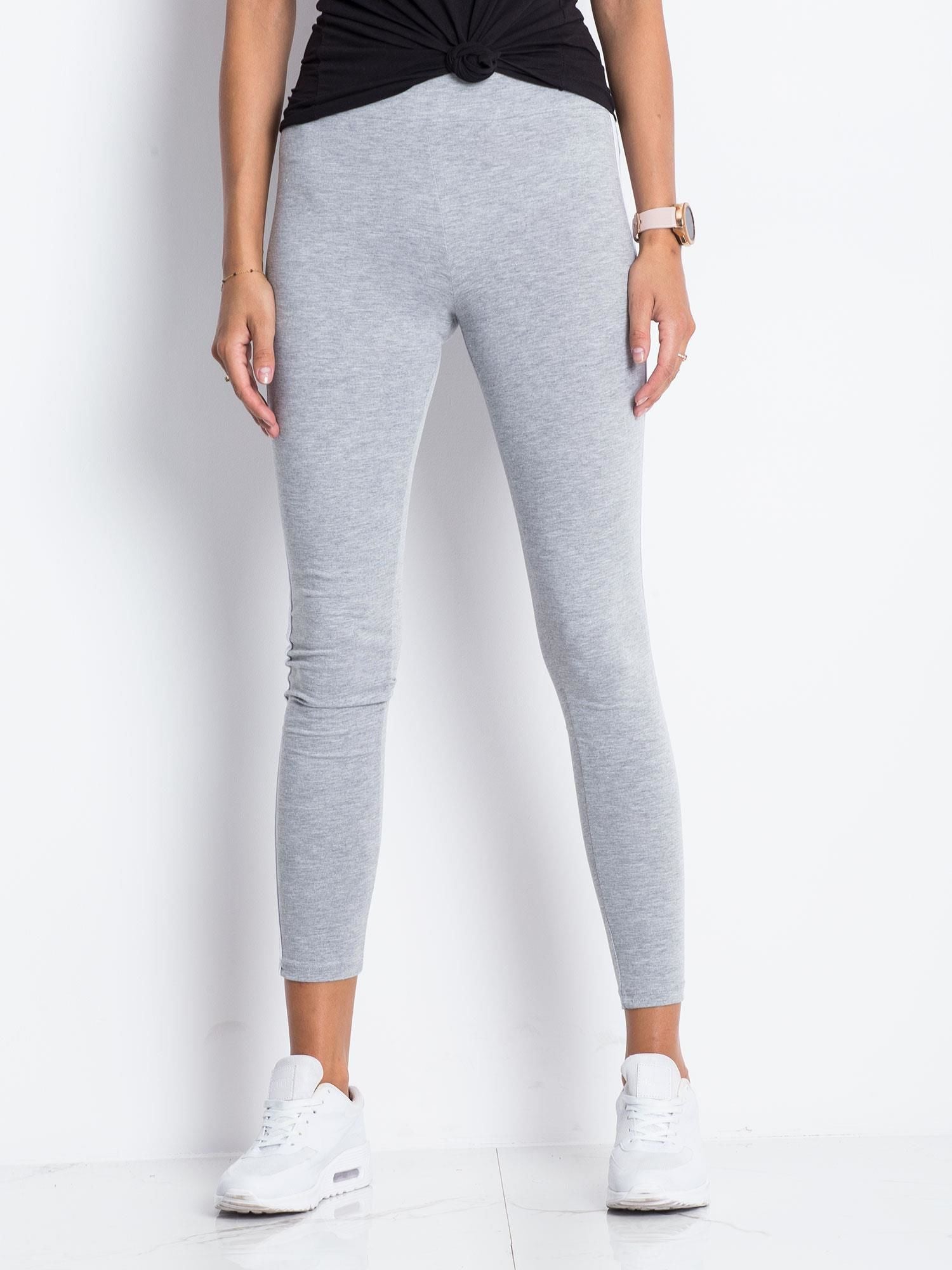 Szare legginsy z lampasami