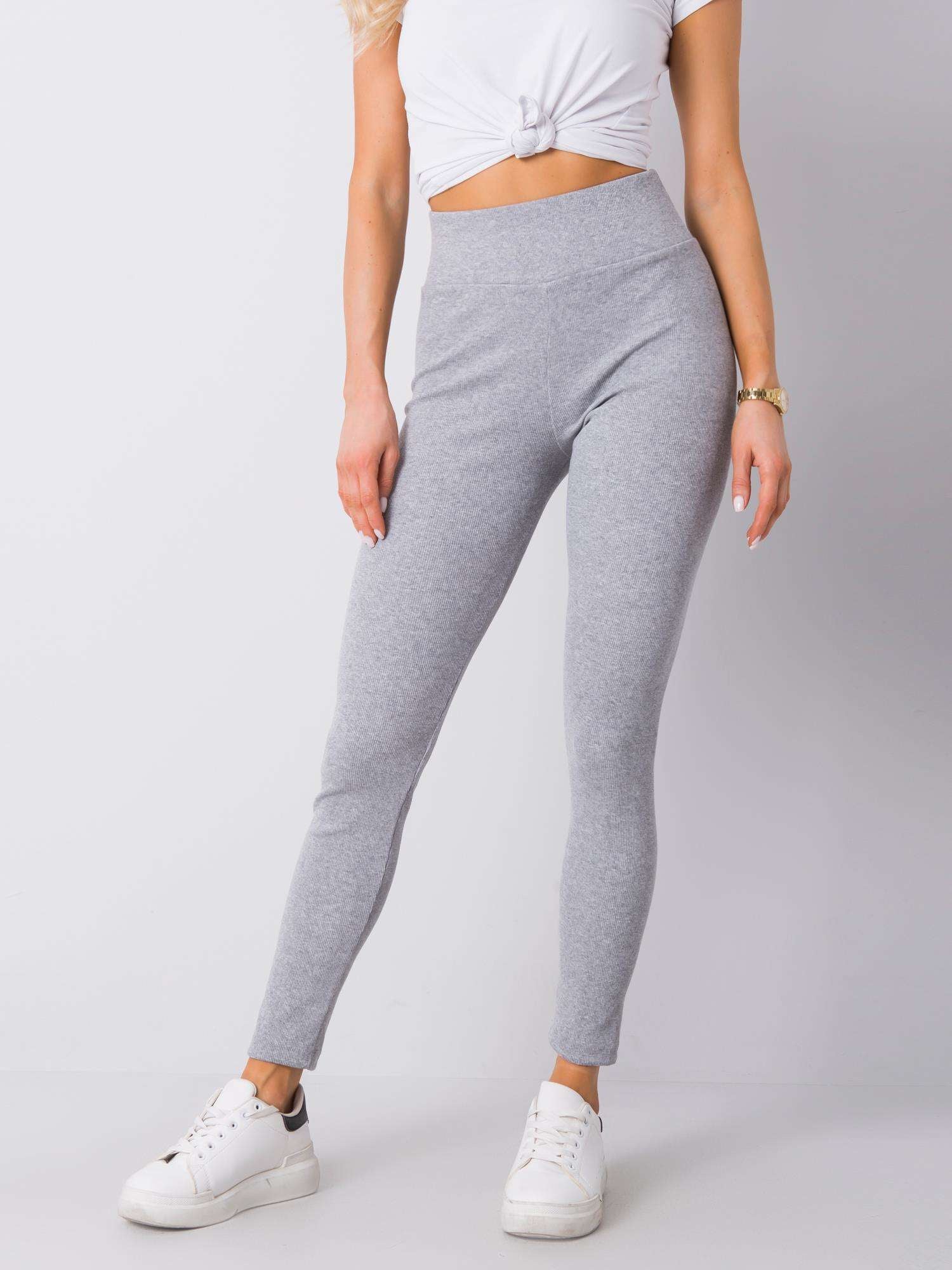 Szare legginsy basic w prążek