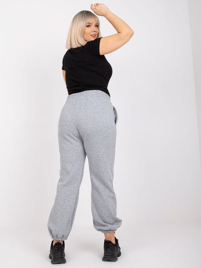 Szare melanżowe dresowe spodnie plus size
