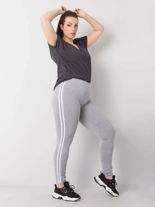 Szare melanżowe legginsy plus size