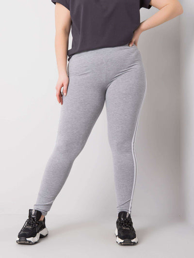 Szare melanżowe legginsy plus size