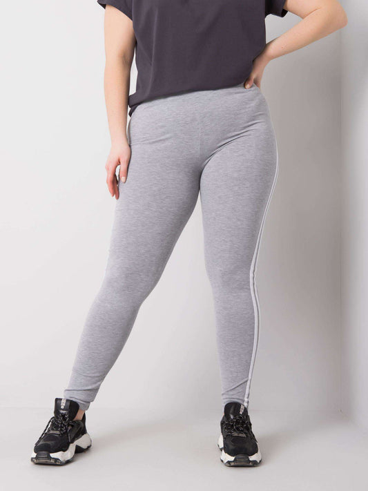 Szare melanżowe legginsy plus size