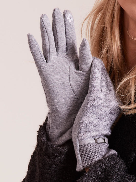 Rękawiczki z dzianinowym modułem szare