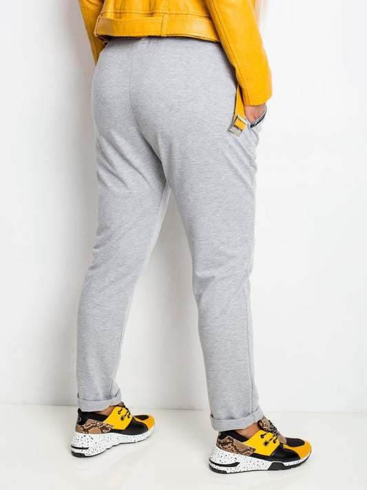 Szare bawełniane spodnie plus size