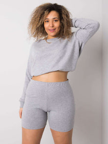 Szare bawełniane szorty plus size