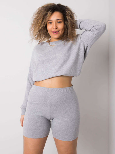 Szare bawełniane szorty plus size
