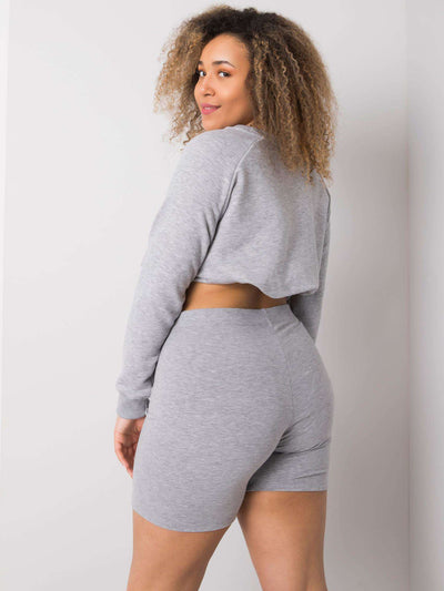 Szare bawełniane szorty plus size