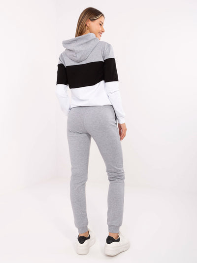 RUE PARIS Szaro-czarny damski komplet basic