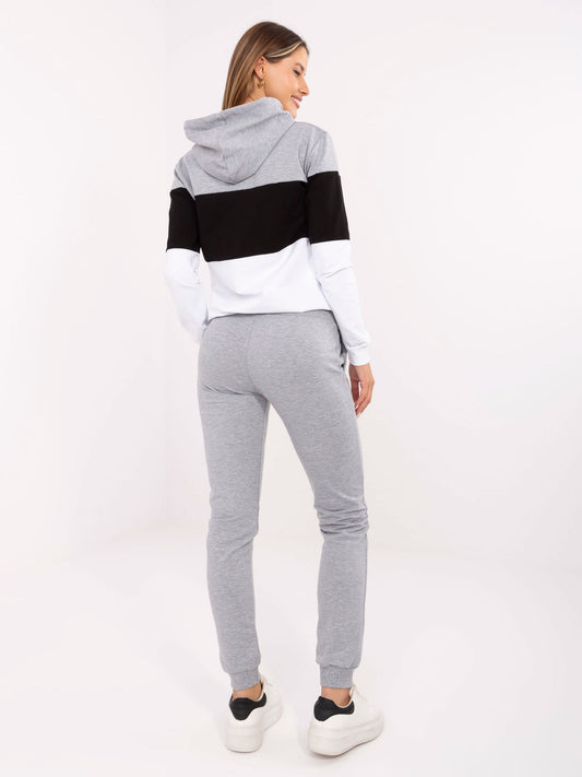 RUE PARIS Szaro-czarny damski komplet basic