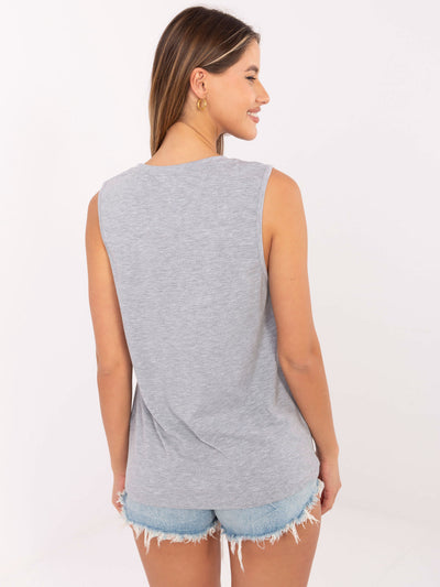 RUE PARIS Szary damski top w amerykańskim stylu