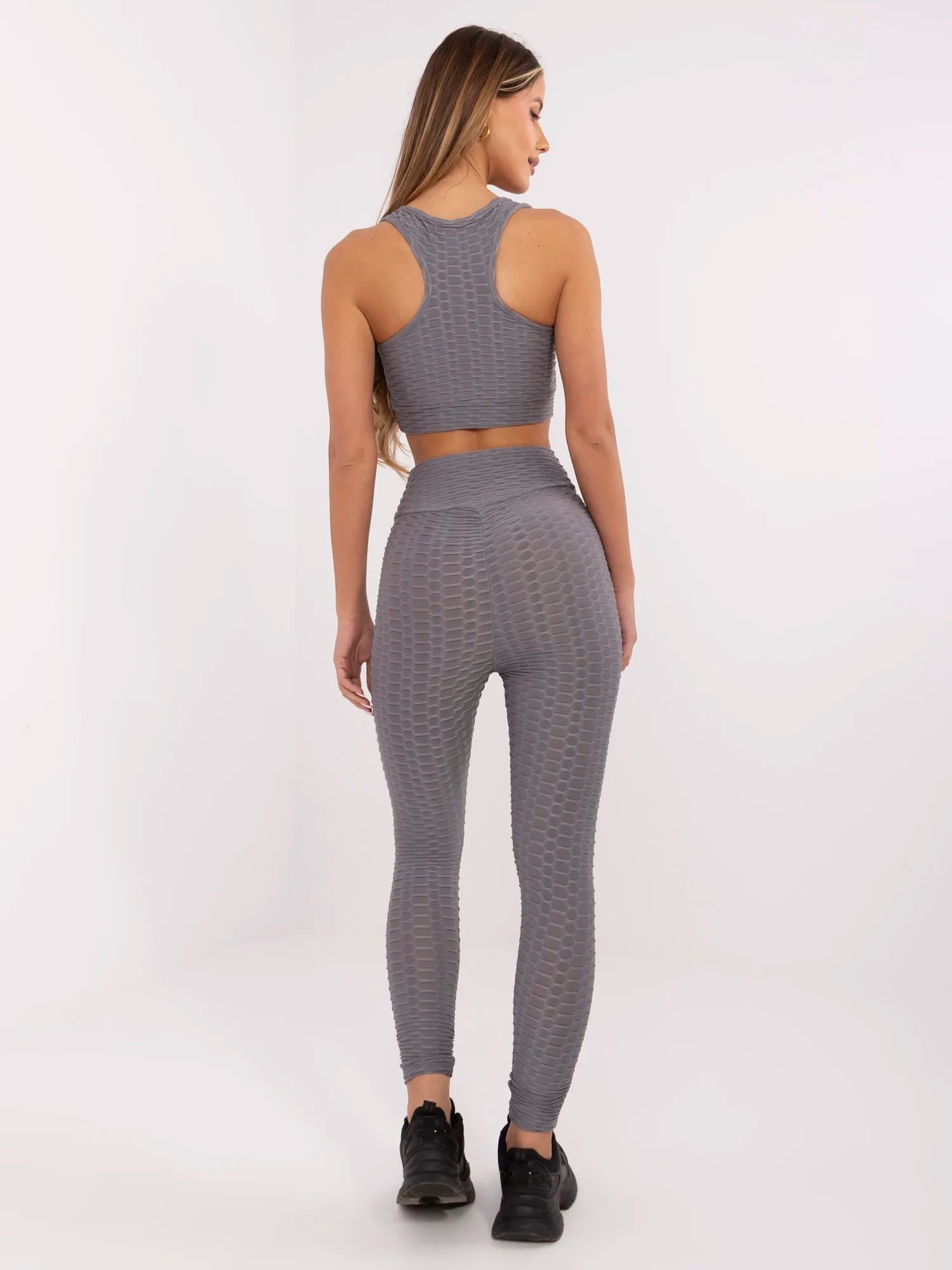 RUE PARIS Szary sportowy komplet z legginsami