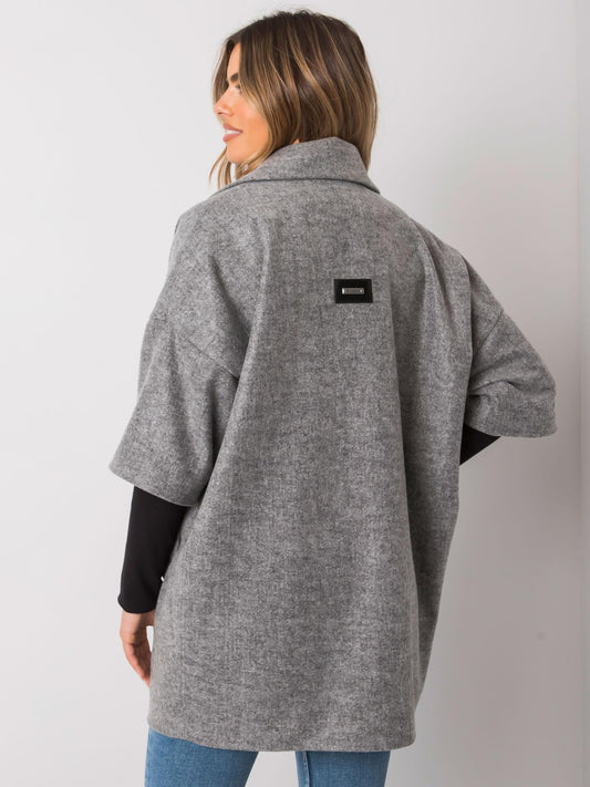 RUE PARIS Szary płaszcz oversize