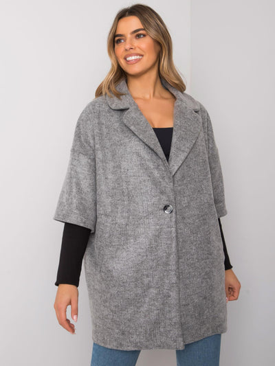 RUE PARIS Szary płaszcz oversize