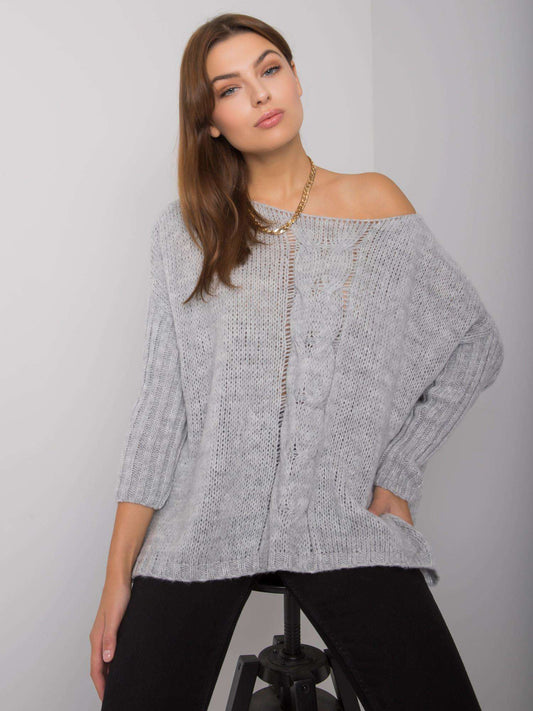 OCH BELLA Szary sweter oversize