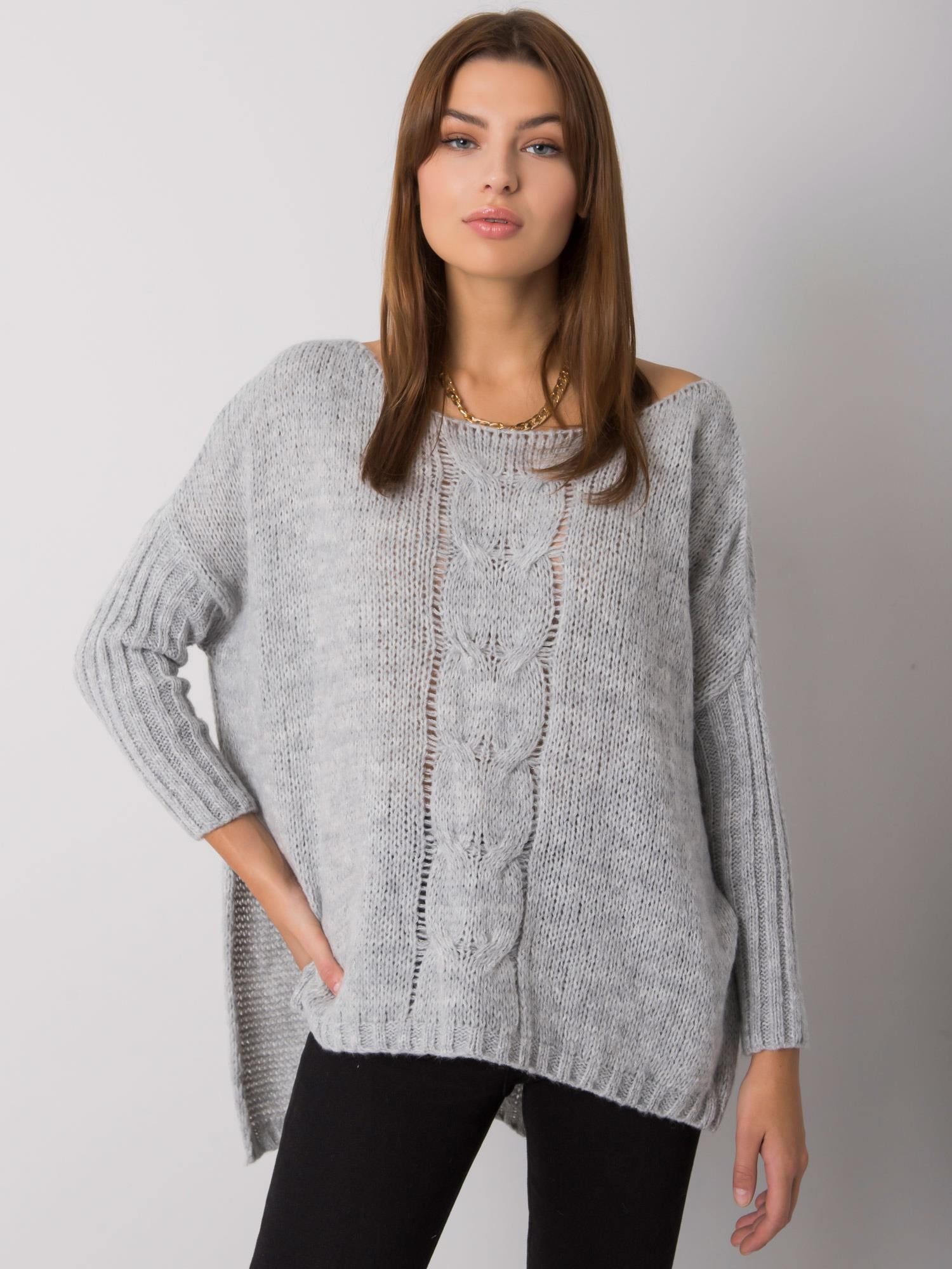 OCH BELLA Szary sweter oversize