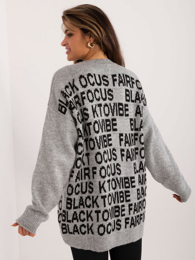 Szary sweter damski oversize