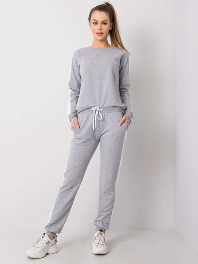 RUE PARIS Szary melanżowy damski komplet dresowy