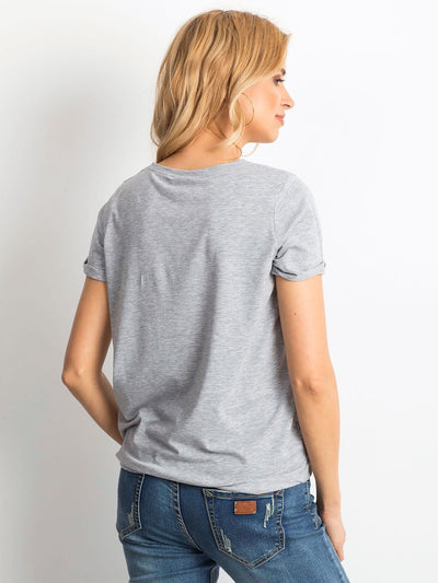 Bawełniany t-shirt damski basic szary