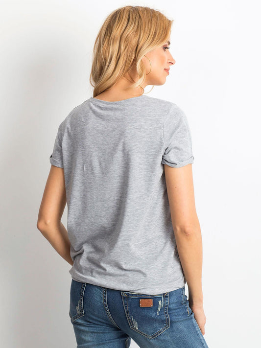 Bawełniany t-shirt damski basic szary