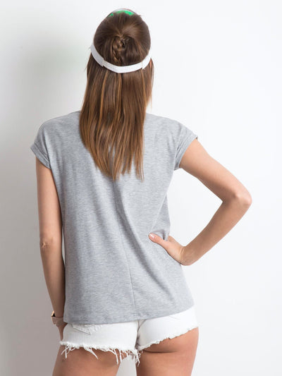 Bawełniany t-shirt w serek szary