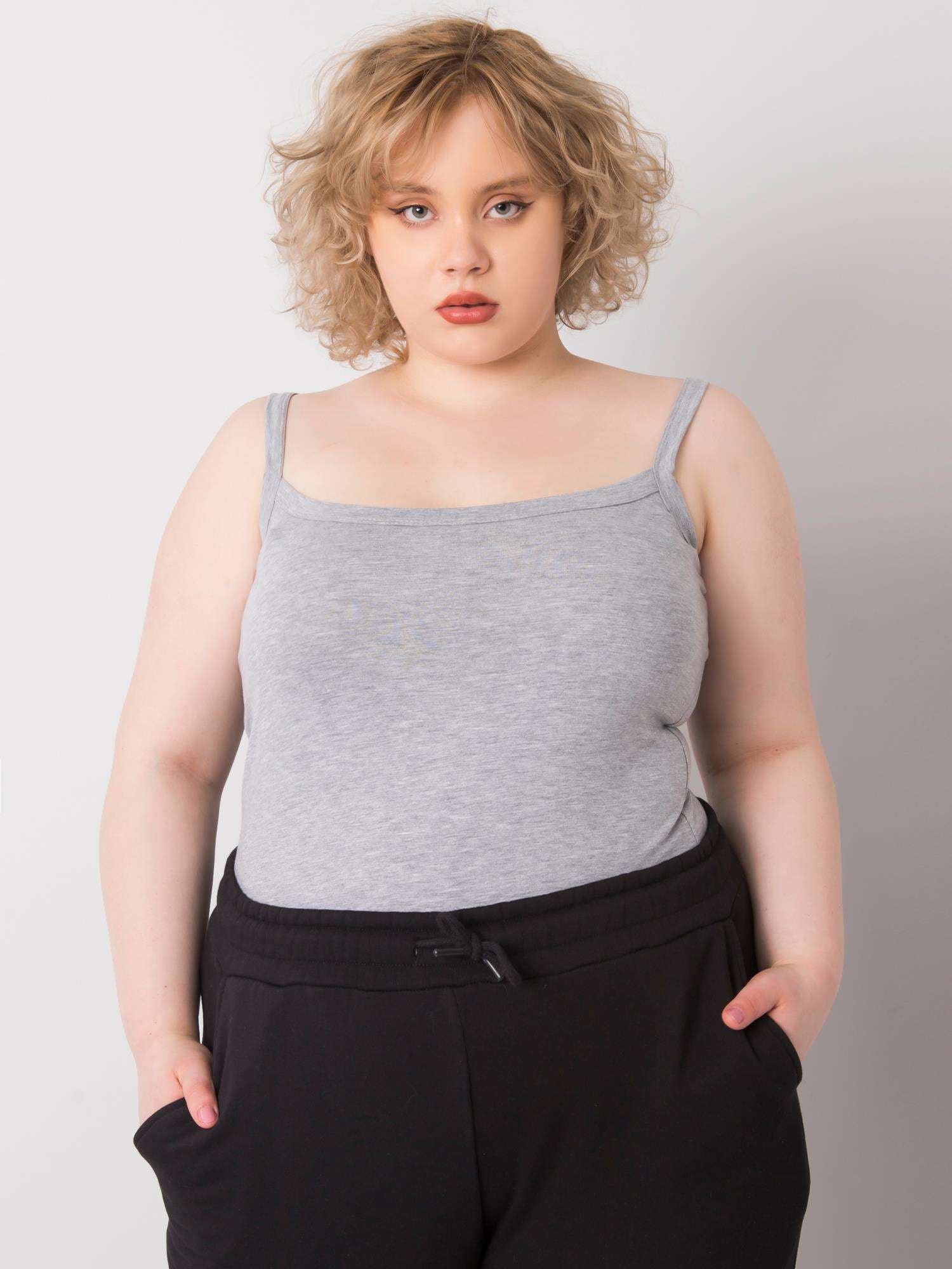 Szary top plus size biasic