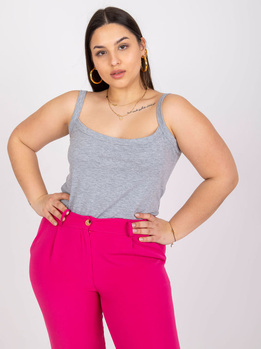 Szary top plus size biasic