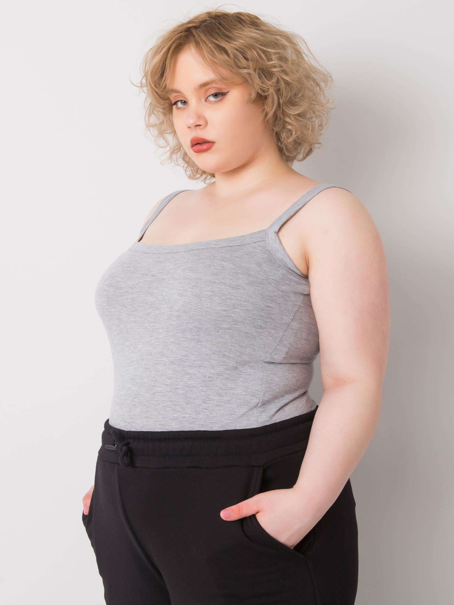 Szary top plus size biasic