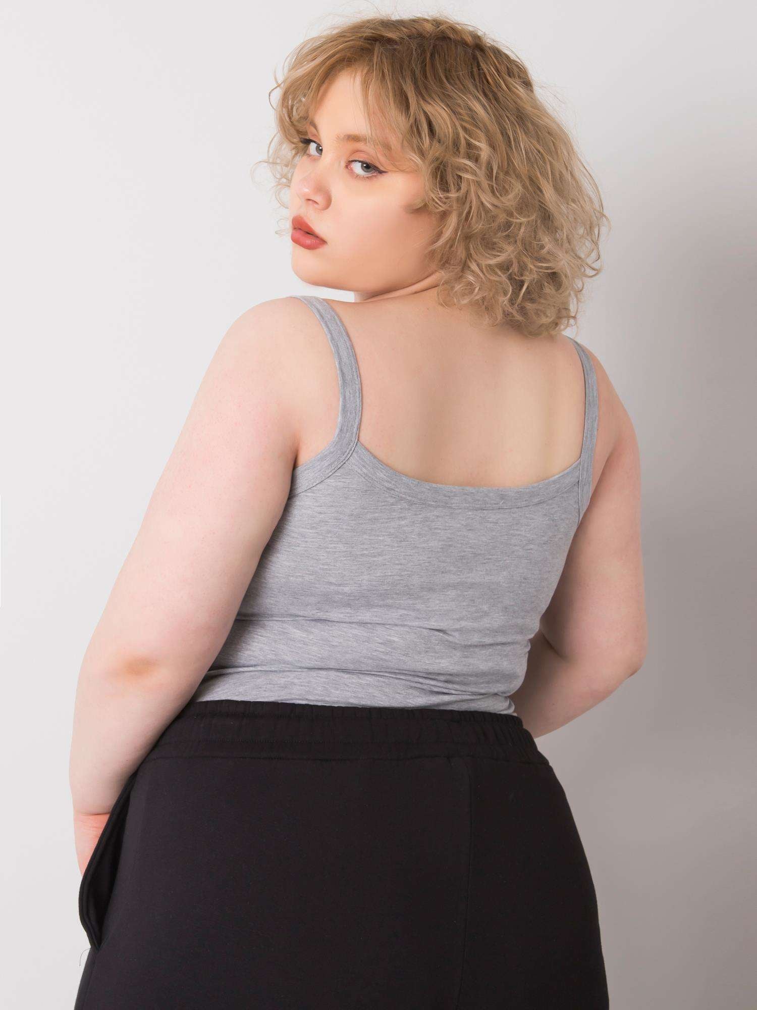 Szary top plus size biasic
