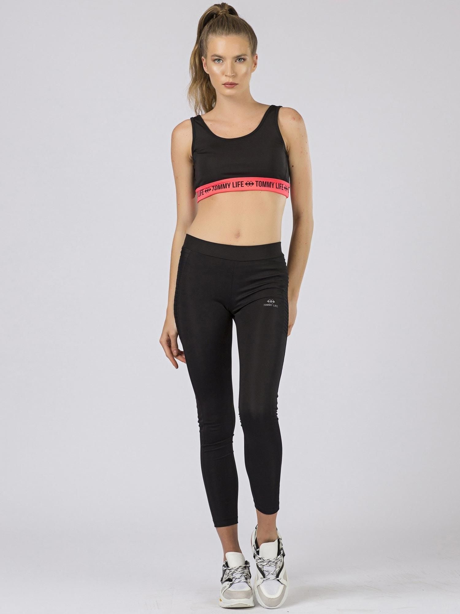 Damski top sportowy TOMMY LIFE czarny