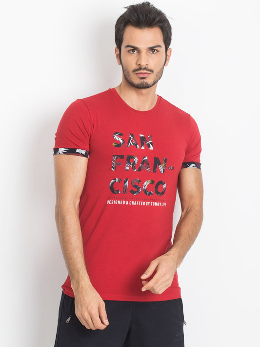 Czerwony męski t-shirt TOMMY LIFE