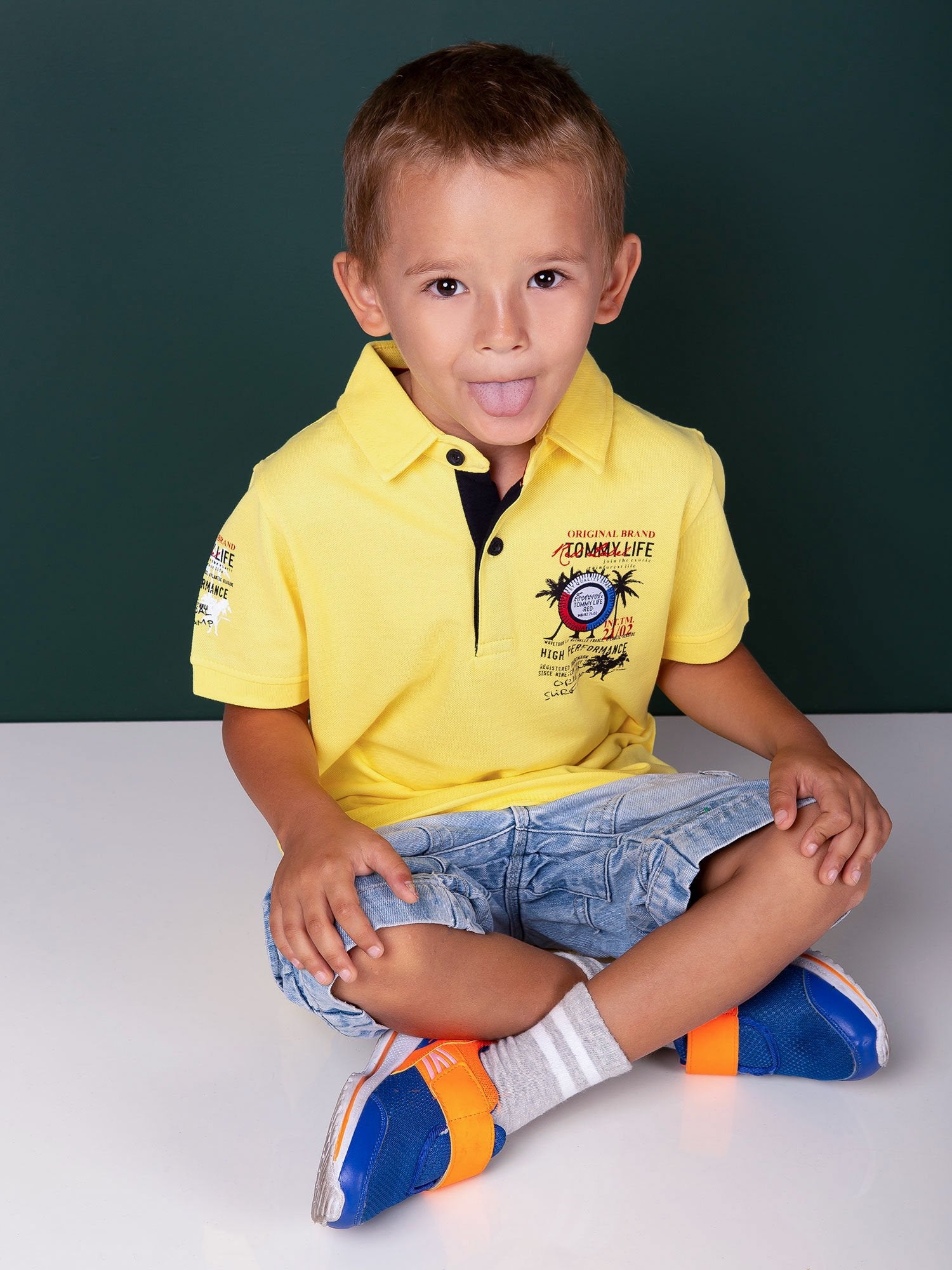 Żółta koszulka polo dla chłopca TOMMY LIFE