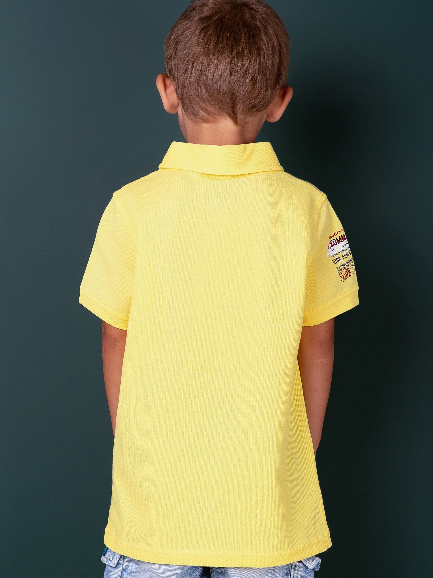 Żółta koszulka polo dla chłopca TOMMY LIFE