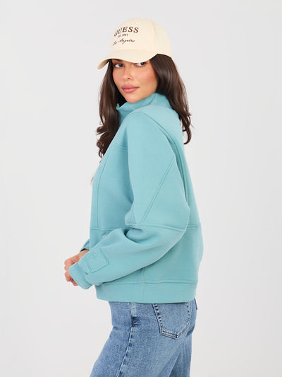 NATURAL SIDE Turkusowa damska bluza oversize