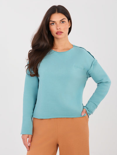 NATURAL SIDE  Turkusowa bluza oversize bez kaptura