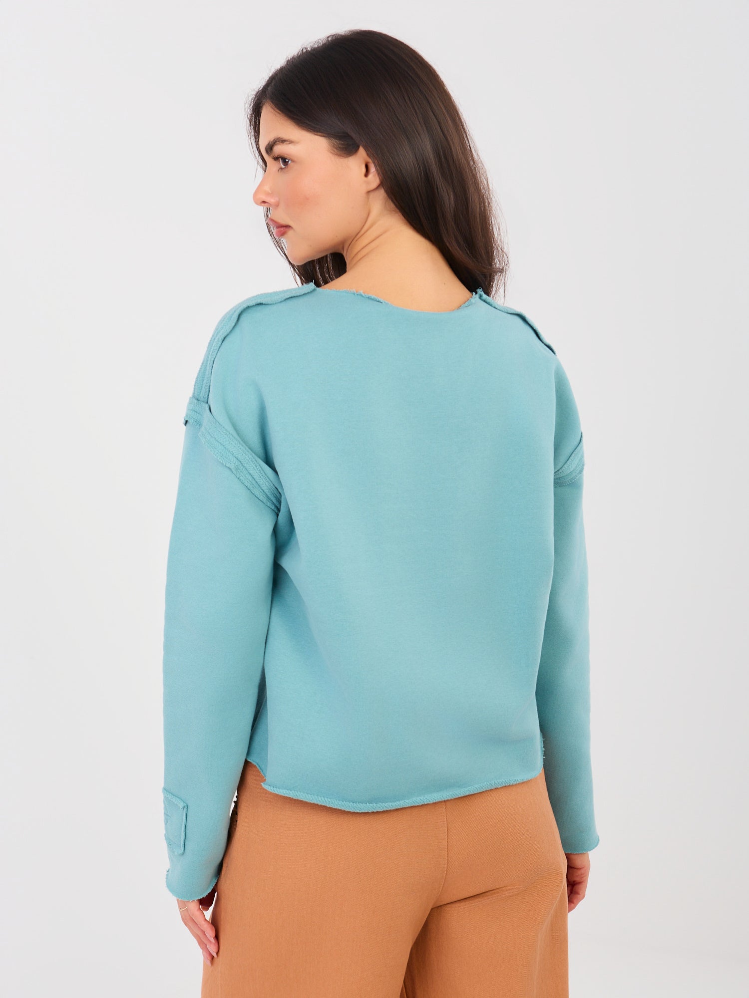 NATURAL SIDE  Turkusowa bluza oversize bez kaptura