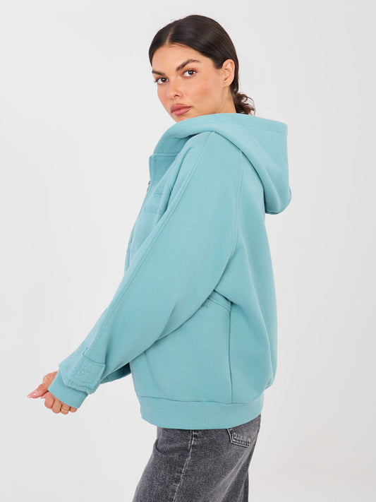 NATURAL SIDE Turkusowa rozpinana bluza oversize