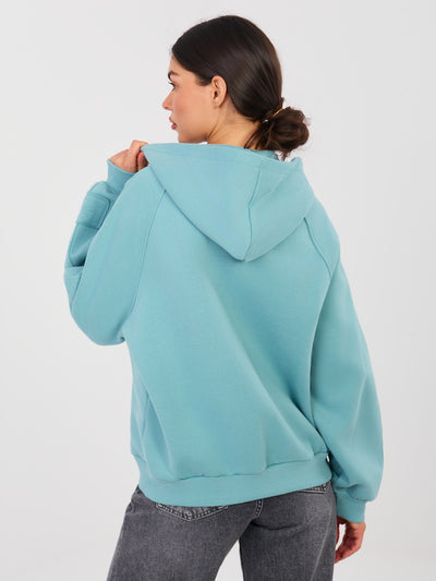 NATURAL SIDE Turkusowa rozpinana bluza oversize