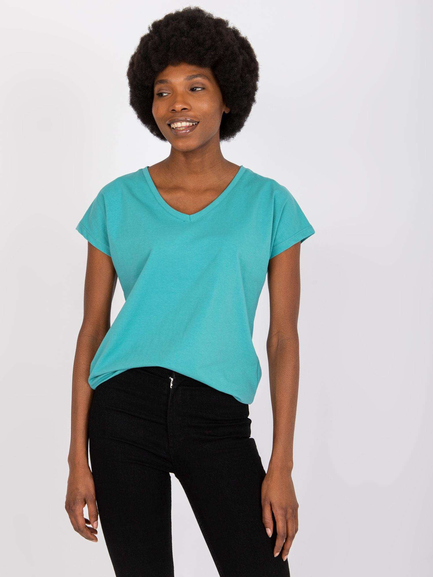Turkusowy damski t-shirt