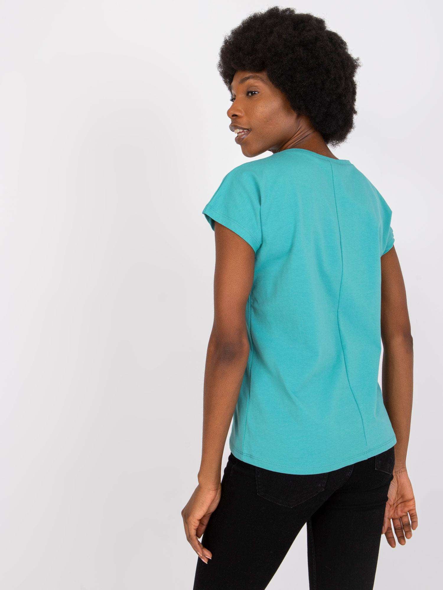 Turkusowy damski t-shirt