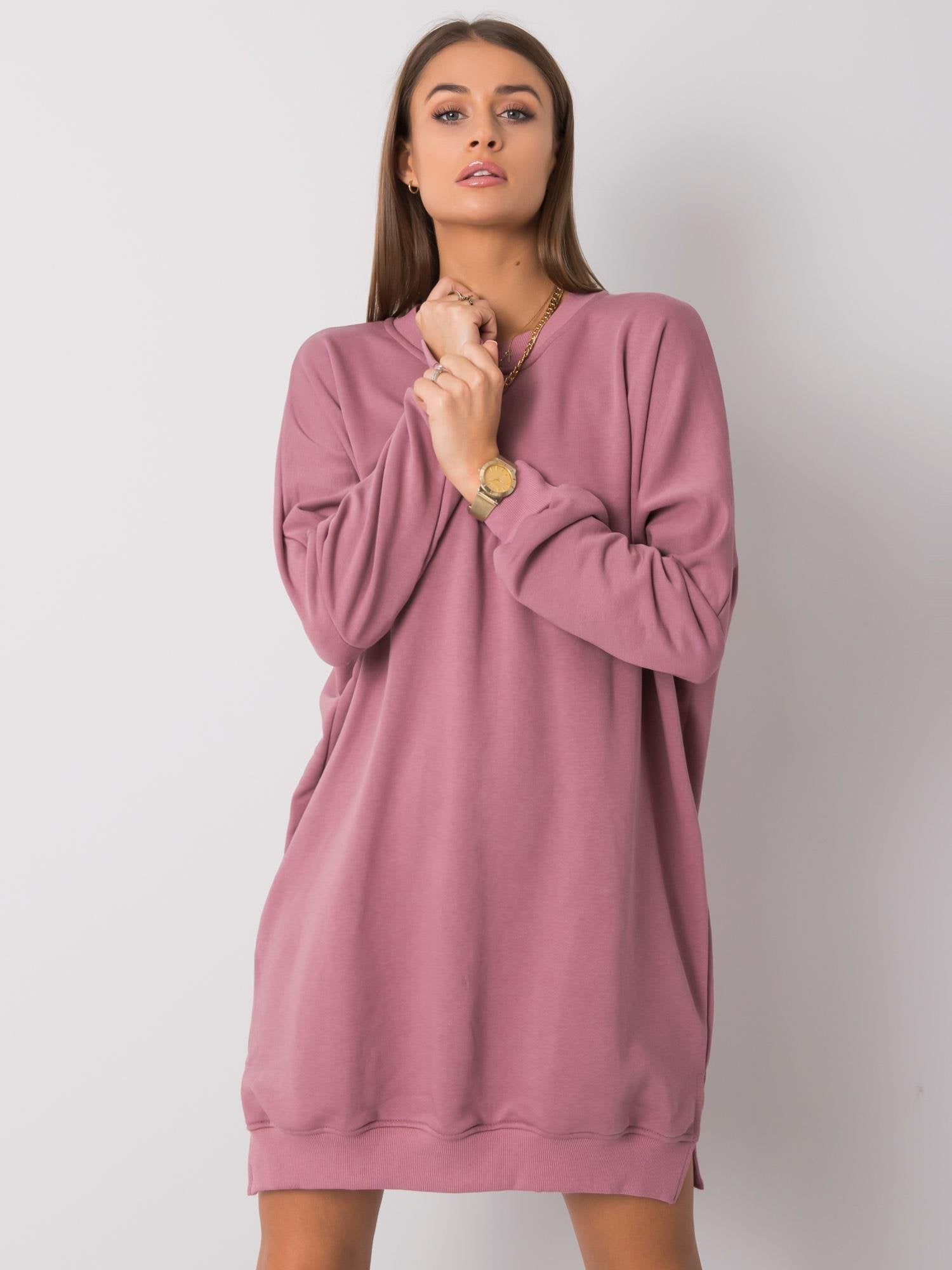 Wrzosowa sukienka dresowa oversize