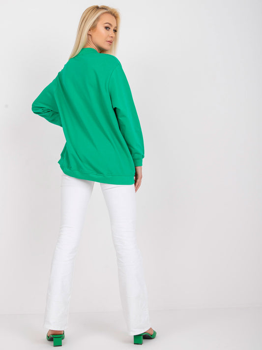 Zielona bawełniana bluza basic