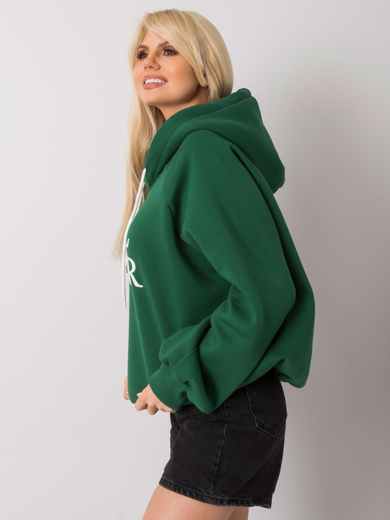 Zielona ocieplana bluza dresowa oversize