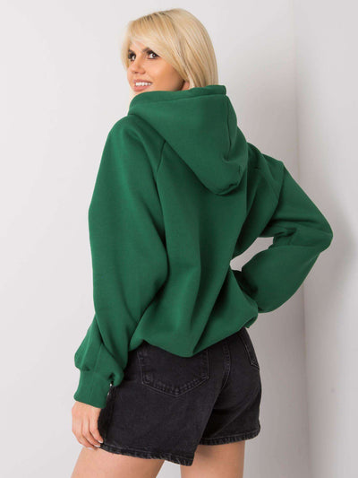 Zielona ocieplana bluza dresowa oversize